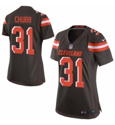 Women's Nike Cleveland Browns #31 Nick Chubb Game Brown Team Color NFL Jersey