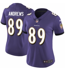 Women's Nike Baltimore Ravens #89 Mark Andrews Purple Team Color Vapor Untouchable Elite Player NFL Jersey