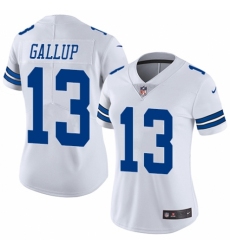 Women's Nike Dallas Cowboys #13 Michael Gallup White Vapor Untouchable Elite Player NFL Jersey