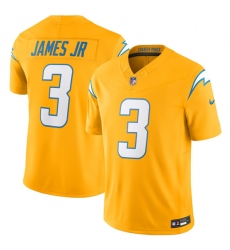 Men's Los Angeles Chargers #3 Derwin James Jr. Gold 2025 F.U.S.E. Alternate Vapor Limited Football Stitched Jersey