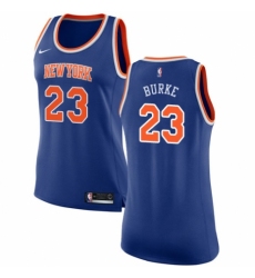 Women's Nike New York Knicks #23 Trey Burke Authentic Royal Blue NBA Jersey - Icon Edition