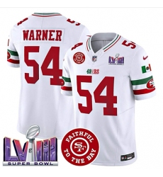 Men's San Francisco 49ers #54 Fred Warner White 2023 F U S E And Faithful To The Bay Stitched Football Jersey