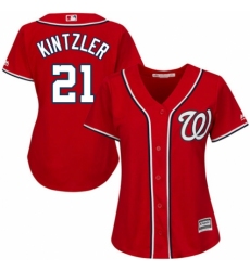 Women's Majestic Washington Nationals #21 Brandon Kintzler Replica Red Alternate 1 Cool Base MLB Jersey