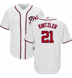 Youth Majestic Washington Nationals #21 Brandon Kintzler Replica White Home Cool Base MLB Jersey