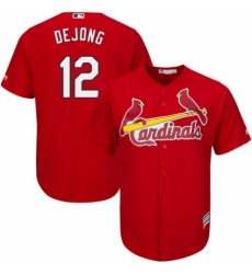 Youth Majestic St. Louis Cardinals #12 Paul DeJong Authentic Red Alternate Cool Base MLB Jersey