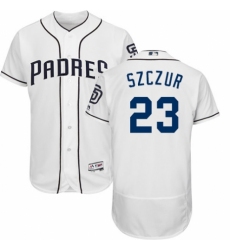 Men's Majestic San Diego Padres #23 Matt Szczur White Home Flex Base Authentic Collection MLB Jersey