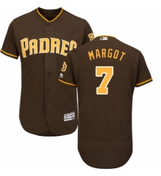 Men's Majestic San Diego Padres #7 Manuel Margot Brown Alternate Flex Base Authentic Collection MLB Jersey