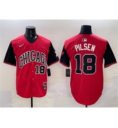 Men's Chicago White Sox #18 Pilsen Red Black 2025 City Connect Limited Stitched Baseball Jersey