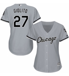 Women's Majestic Chicago White Sox #27 Lucas Giolito Replica Grey Road Cool Base MLB Jersey