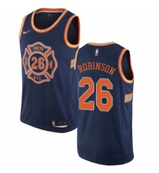 Men's Nike New York Knicks #26 Mitchell Robinson Swingman Navy Blue NBA Jersey - City Edition