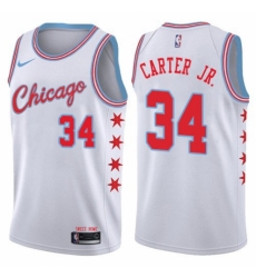 Men's Nike Chicago Bulls #34 Wendell Carter Jr. Authentic White NBA Jersey - City Edition