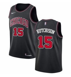 Women's Nike Chicago Bulls #15 Chandler Hutchison Swingman Black NBA Jersey Statement Edition