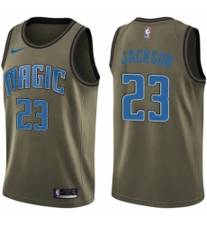 Men's Nike Orlando Magic #23 Justin Jackson Swingman Green Salute to Service NBA Jersey