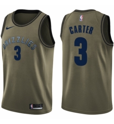 Men's Nike Memphis Grizzlies #3 Jevon Carter Swingman Green Salute to Service NBA Jersey