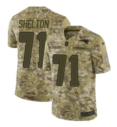 Men's Nike New England Patriots #71 Danny Shelton Limited Camo 2018 Salute to Service NFL Jersey