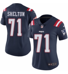 Women's Nike New England Patriots #71 Danny Shelton Limited Navy Blue Rush Vapor Untouchable NFL Jersey