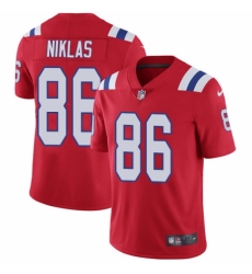 Men's Nike New England Patriots #86 Troy Niklas Red Alternate Vapor Untouchable Limited Player NFL Jersey