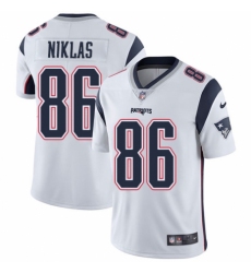 Men's Nike New England Patriots #86 Troy Niklas White Vapor Untouchable Limited Player NFL Jersey