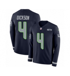Youth Nike Seattle Seahawks #4 Michael Dickson Limited Navy Blue Therma Long Sleeve NFL Jersey