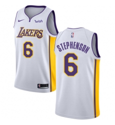 Men's Nike Los Angeles Lakers #6 Lance Stephenson Swingman White NBA Jersey - Association Edition