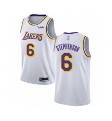 Women's Los Angeles Lakers #6 Lance Stephenson Authentic White Basketball Jersey - Association Edition