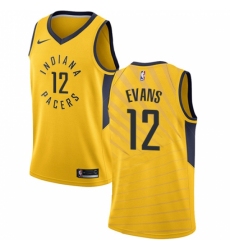 Men's Nike Indiana Pacers #12 Tyreke Evans Swingman Gold NBA Jersey Statement Edition