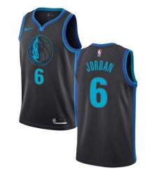 Women's Nike Dallas Mavericks #6 DeAndre Jordan Swingman Charcoal NBA Jersey - City Edition