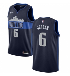 Women's Nike Dallas Mavericks #6 DeAndre Jordan Swingman Navy Blue NBA Jersey Statement Edition