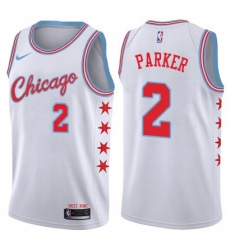 Youth Nike Chicago Bulls #2 Jabari Parker Swingman White NBA Jersey - City Edition