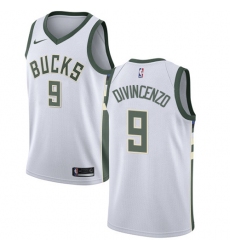 Men's Nike Milwaukee Bucks #9 Donte DiVincenzo Swingman White NBA Jersey - Association Edition
