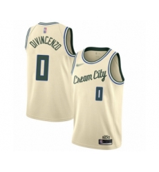 Youth Milwaukee Bucks #0 Donte DiVincenzo Swingman Cream Basketball Jersey - 2019 20 City Edition