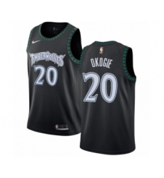 Men's Nike Minnesota Timberwolves #20 Josh Okogie Authentic Black Hardwood Classics Jersey