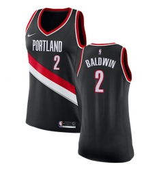 Women's Nike Portland Trail Blazers #2 Wade Baldwin Authentic Black NBA Jersey - Icon Edition