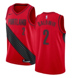 Youth Nike Portland Trail Blazers #2 Wade Baldwin Swingman Red NBA Jersey Statement Edition