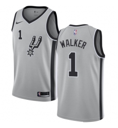 Women's Nike San Antonio Spurs #1 Lonnie Walker Swingman Silver NBA Jersey Statement Edition