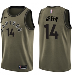 Men's Nike Toronto Raptors #14 Danny Green Swingman Green Salute to Service NBA Jersey