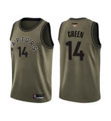 Men's Toronto Raptors #14 Danny Green Swingman Green Salute to Service 2019 Basketball Finals Bound Jersey