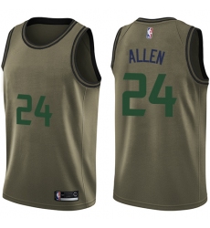 Youth Nike Utah Jazz #24 Grayson Allen Swingman Green Salute to Service NBA Jersey