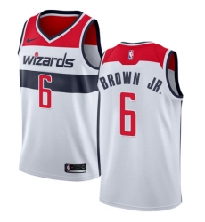 Men's Nike Washington Wizards #6 Troy Brown Jr. Swingman White NBA Jersey - Association Edition