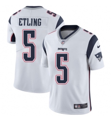 Men's Nike New England Patriots #5 Danny Etling White Vapor Untouchable Limited Player NFL Jersey