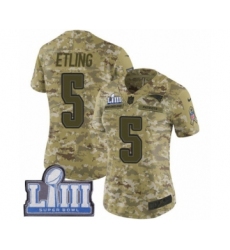Women's Nike New England Patriots #5 Danny Etling Limited Camo 2018 Salute to Service Super Bowl LIII Bound NFL Jersey
