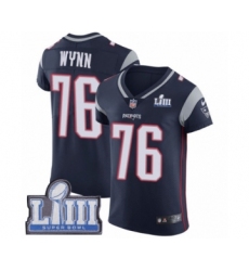 Men's Nike New England Patriots #76 Isaiah Wynn Navy Blue Team Color Vapor Untouchable Elite Player Super Bowl LIII Bound NFL Jersey