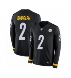 Men's Nike Pittsburgh Steelers #2 Mason Rudolph Limited Black Therma Long Sleeve NFL Jersey