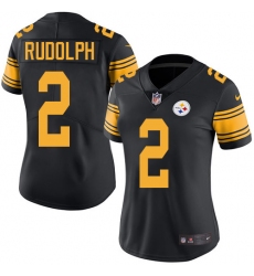 Women's Nike Pittsburgh Steelers #2 Mason Rudolph Limited Black Rush Vapor Untouchable NFL Jersey