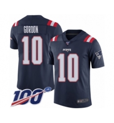 Men's New England Patriots #10 Josh Gordon Limited Navy Blue Rush Vapor Untouchable 100th Season Football Jersey