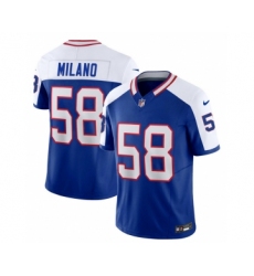 Men's Nike Buffalo Bills #58 Matt Milano Blue White 2023 F.U.S.E. Throwback Vapor Untouchable Limited Football Stitched Jersey