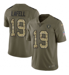 Men's Nike Oakland Raiders #19 Brandon LaFell Limited Olive Camo 2017 Salute to Service NFL Jersey
