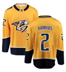 Men's Nashville Predators #2 Dan Hamhuis Fanatics Branded Gold Home Breakaway NHL Jersey