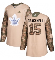 Men's Adidas Toronto Maple Leafs #15 Adam Cracknell Authentic Camo Veterans Day Practice NHL Jersey
