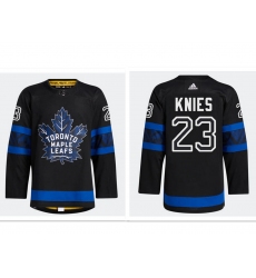 Men's Toronto Maple Leafs adidas #23 Matthew Knies Authentic X Drew House Flipside Alternate Jersey